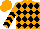 Orange and Black Diamonds, Orange Sleeves, Black Chevrons