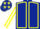 Dark Blue, Yellow seams, White and Yellow striped sleeves, White cap, Yellow stars