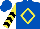 Royal Blue, Yellow Diamond Frame, Black Chevrons on Yellow Sleeves