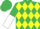 Emerald Green and Yellow diamonds, Emerald Green and White halved sleeves
