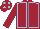 MAROON, light blue seams, light blue spots on cap