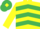 Yellow and Emerald Green chevrons, Emerald Green armlet, Emerald Green cap, Yellow diamond