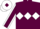 MAROON, white triple diamond, maroon sleeves, white seams, white cap, maroon diamond
