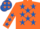 Orange, royal blue stars