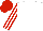 White body, white arms, red striped, red cap