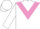 White body, mauve chevron, white arms, white cap