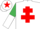 White, Red Cross of Lorraine, Emerald Green and White halved sleeves, White cap, Red star