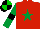 Red, emerald green star,emGreen slvs,black armlet,black & green quartered cap