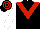 Black, red chevron, white slvs, black & red hooped cap