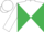 White & emerald green diabolo, white sleeves & cap