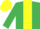 Emerald green, yellow stripe, emerald green sleeves, yellow cap
