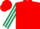 Red, Dark Green and White striped sleeves