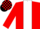RED, white panel, black & red check cap