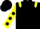 BLACK, YELLOW epaulets, YELLOW sleeves, BLACK spots and spots on cap
