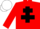 Red, Black Cross of Lorraine, White cap