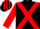 Black, Red cross belts and sleeves, striped cap