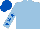 Light blue, royal blue stars on sleeves, royal blue cap