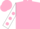 Pink, white sleeves, pink spots, pink cap