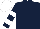 Dark Blue, White hooped sleeves, White cap