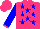 Hot Pink, Blue Stars, Hot Pink Cuffs on Blue Sleeves