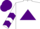 White, purple triangle, purple chevrons on sleeves, purple cap