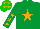 Emerald green,orange star,emGreen sleeves,orange stars,green cap,orange stars