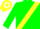Green, Yellow sash, Yellow and White hooped cap