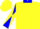 Yellow, sovereign blue emblem and collar, blue and yellow diagonal quartered sleeves, blue and yellow cap