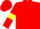 Red body, yellow belt, red arms, yellow armlets, red cap