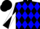 Black and blue diamonds, black and white diagonal quartered sleeves