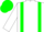 White body, green braces, white arms, green cap