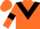 Orange body, black chevron, orange arms, black armlets, orange cap