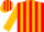 Red, gold stripes, gold sleeves, red chevron, Gold and Red striped cap