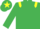 Emerald green, yellow epaulettes, emerald green cap, yellow star