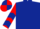 Dark Blue, Red sleeves, Dark Blue chevrons, Dark Blue and Red quartered cap