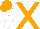 White, Orange cross belts, Orange cap