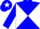 Blue body, white diabolo, blue arms, blue cap, white star
