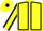 Yellow body, black seams, yellow arms, black seams, yellow cap, black diamond