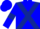 Soft blue body, dark blue cross belts, soft blue arms, dark blue armlets, soft blue cap, dark blue striped