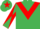Emerald Green, Red chevron, diabolo on sleeves and star on cap