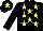 Black, Yellow stars, Black cap, Yellow star