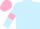 Light blue, pink armlets, pink cap