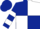 Dark Blue and White (quartered), hooped sleeves, Dark Blue cap