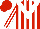Red, white stripes, white chevron, white stripes on sleeves, red cap