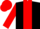 Black, red stripe, sleeves and cap