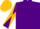 Purple, gold 'cms' on purple and gold diagonally quartered sleeves, gold cap