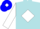 Powder blue, white diamond, white diamond seam on sleeves, blue cap, white diamond