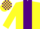 Yellow, Purple stripe, Yellow sleeves, Check cap