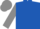 Royal blue, grey fleur de lys, royal blue bars on grey sleeves, grey cap