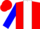 Red, multi-colored crest, red 'savoy' on white stripe on blue sleeves, red cap
